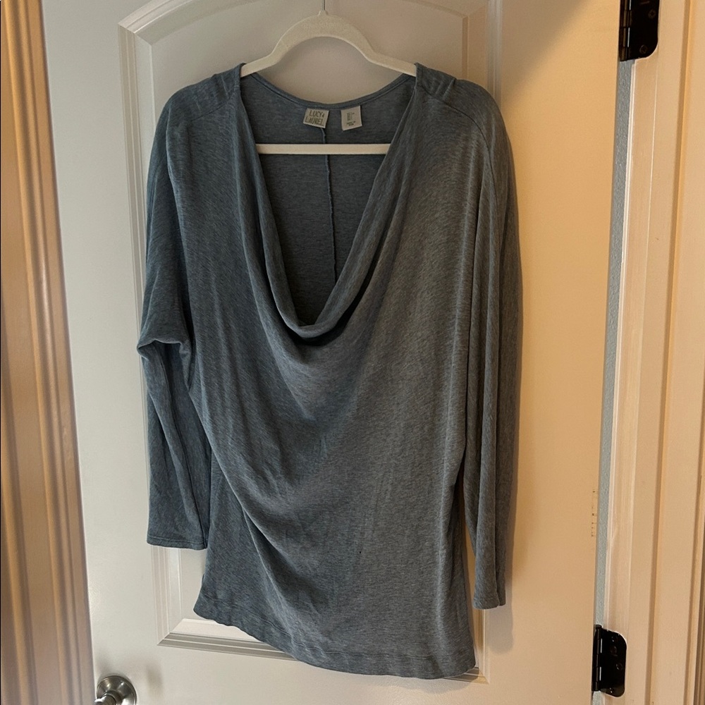 Lucy & Laurel Blue Draped Top